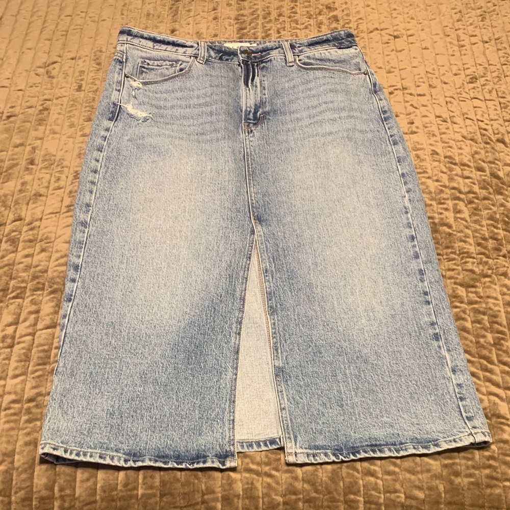 Light Blue Denim Skirt